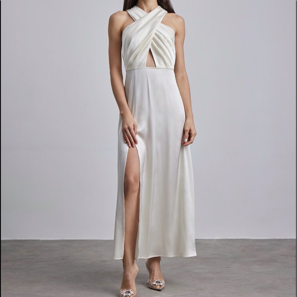 Silk Maison Cleopatra Bridal Silk Maxi Dress Ivory Medium